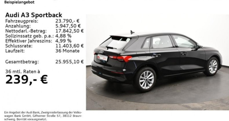 Audi A3 Sportback 30 TFSI S tronic NAVI/LED/SITZHZ  - photo n°2 Audi A3 Sportback 30 TFSI S tronic NAVI/LED/SITZHZ  occasion à LEIMBACH - photo n°2