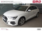 Audi A3 Sportback occasion Blanc année 2020 boite Robotisee Annonce Audi A3 Sportback occasion Hybride 40 TFSI e 204ch S line S tronic 6 à Lanester