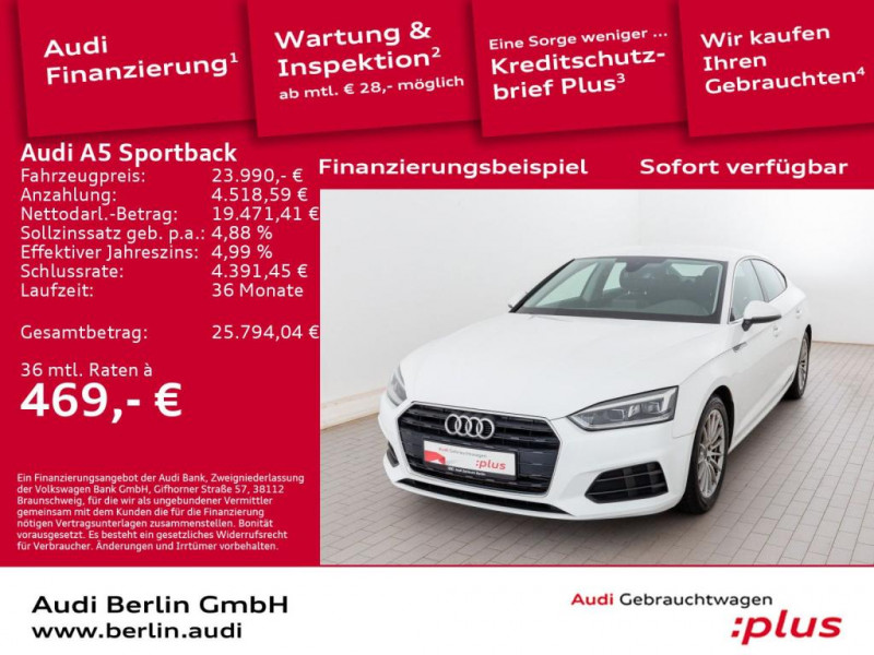 Audi A5 Sportback Sportback 2.0 TFSI S tr. LED SITZHZG 2018 Audi A5 Sportback Sportback 2.0 TFSI S tr. LED SITZHZG  occasion à L'Union
