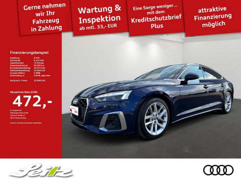 Audi A5 Sportback Sportback 40 TDI quattro S line *MATRIX*NAVI* 2020 Audi A5 Sportback Sportback 40 TDI quattro S line *MATRIX*NAVI*  occasion à L'Union