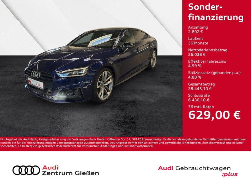 Audi A5 Sportback Sportback 40 TFSI S line sport Black AHK ACC  occasion  L'Union