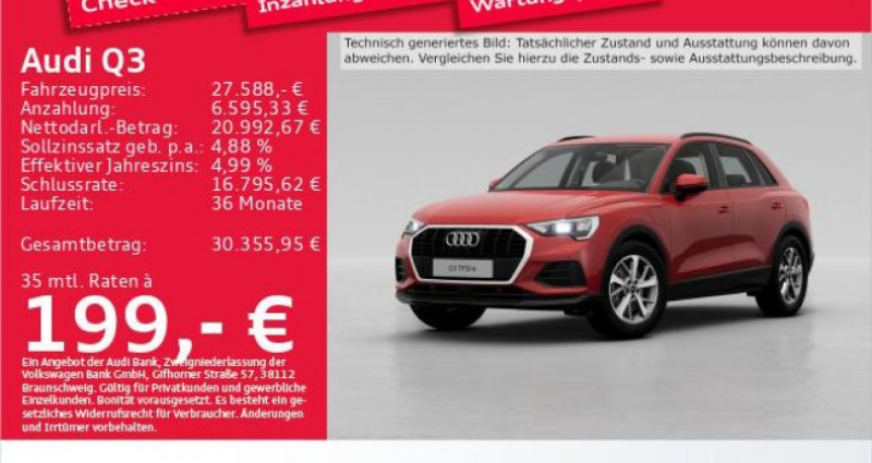 Audi Q3 45 TFSI e S tronic Virtual/PDC /SitzHzg  Audi Q3 45 TFSI e S tronic Virtual/PDC /SitzHzg  occasion à LEIMBACH