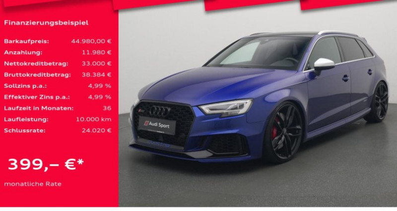 Audi RS3 PANO SHZ MATRIX ACC B&O INDIVIDUAL RAUTE  Audi RS3 PANO SHZ MATRIX ACC B&O INDIVIDUAL RAUTE  occasion à LEIMBACH