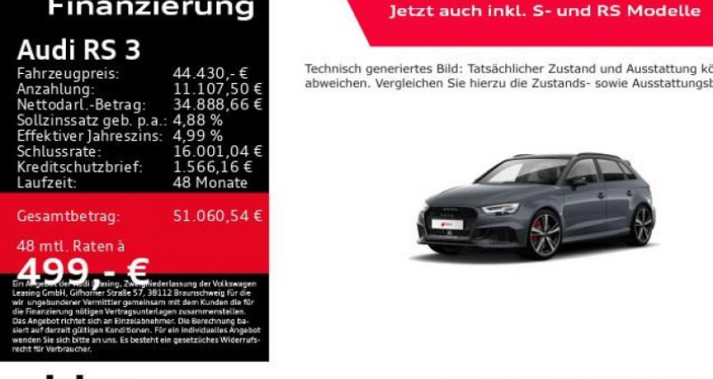 Audi RS3 Sportback S tronic  Audi RS3 Sportback S tronic  occasion à LEIMBACH