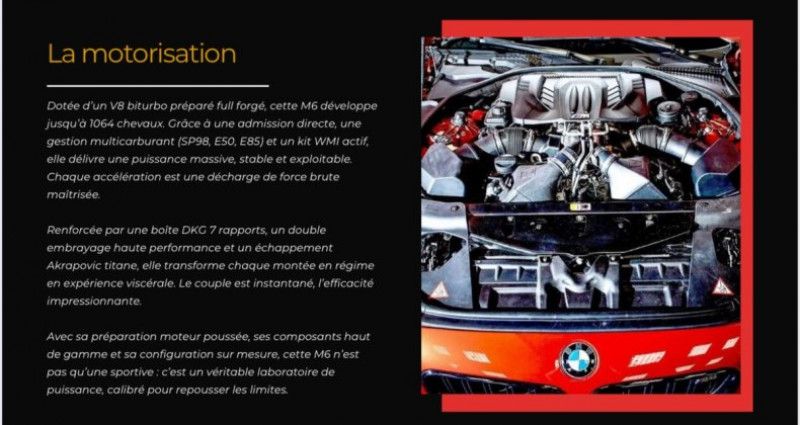 Bmw M6 Coup Stage 3 plus V8 biturbos projet 1064 ch freins carbone  occasion  LA BAULE - photo n3