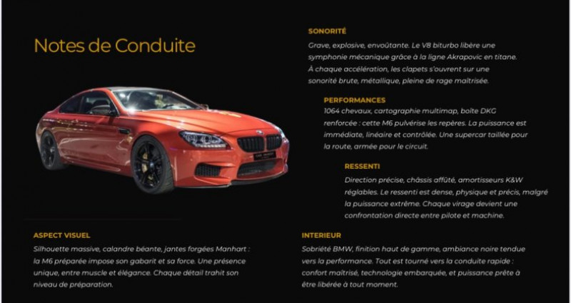 Bmw M6 Coup Stage 3 plus V8 biturbos projet 1064 ch freins carbone  occasion  LA BAULE - photo n7