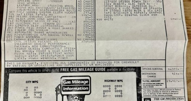 Chevrolet Camaro  1987 - photo n°7 Chevrolet Camaro   occasion à LYON - photo n°7