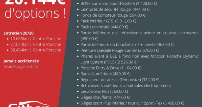 Porsche 911 Type 991 991 Phase 2 Carrera 4 GTS Cabriolet Rouge Carmin + 20kE dopt  occasion  Saint-Égrève - photo n2