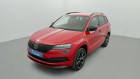 Skoda Karoq occasion Rouge année 2021 boite Robotisee Annonce Skoda Karoq occasion Electrique 1.5 TSI 150ch Sportline DSG7 + Coffre électrique + Pack Hive à SAINT-GREGOIRE