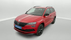 Skoda Karoq occasion Rouge année 2021 boite Robotisee Annonce Skoda Karoq occasion Electrique 1.5 TSI 150ch Sportline DSG7 + Coffre électrique + Pack Hive à SAINT-GREGOIRE
